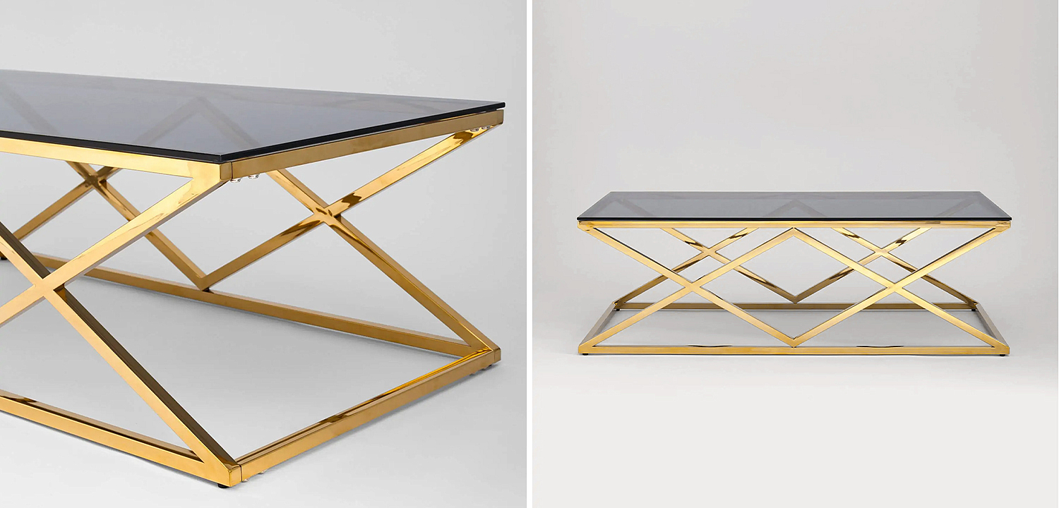 Столик кофейный Geometry Rhombus Gold Столик кофейный Geometry Rhombus Gold - Loft-Concept в Твери