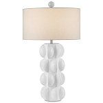 Настольная лампа белая с тканевым абажуром в форме цилиндра Morphing варинант исполнения - 3 | Loft Concept в Твери