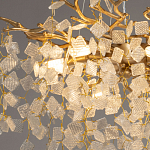Люстра подвесная золотого цвета с декоративными ветвями и прозрачными рельефными подвесками FAIRYTREE Light варинант исполнения - 5 | Loft Concept в Твери