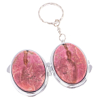 Зеркало брелок складное двухстороннее из натурального камня Родонит Stone Mirrors варинант исполнения - 3 | Loft Concept в Твери