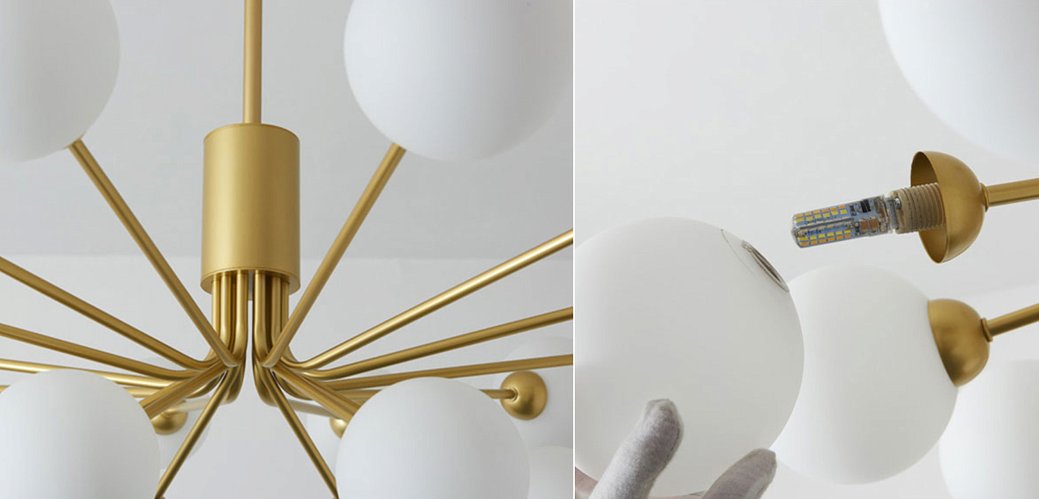 Люстра Berries Chandelier White Balloons Gold 18 Люстра Berries Chandelier White Balloons Gold 18 - Loft-Concept в Твери