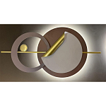 Бра круглое светодиодное в матовых оттенках коричневого и золотого цвета Kosmikos варинант исполнения - 1 | Loft Concept в Твери