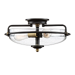 Потолочный светильник со стеклянным плафоном на изогнутых кронштейнах Quoizel  варинант исполнения - 4 | Loft Concept в Твери