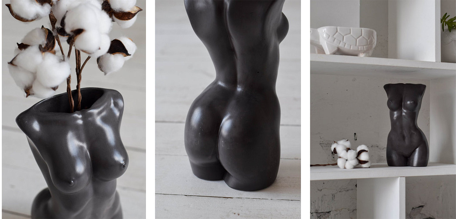 Ваза Vase Female Torso black Ваза Vase Female Torso black - Loft-Concept в Твери