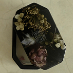 Шкатулка из эпоксидной смолы с цветами черная Epoxy Resin Box Black варинант исполнения - 3 | Loft Concept в Твери