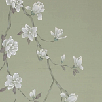 Обои ручная роспись Magnolia Canopy Colourway SC-287 on Aquamarine slub silk варинант исполнения - 2 | Loft Concept в Твери