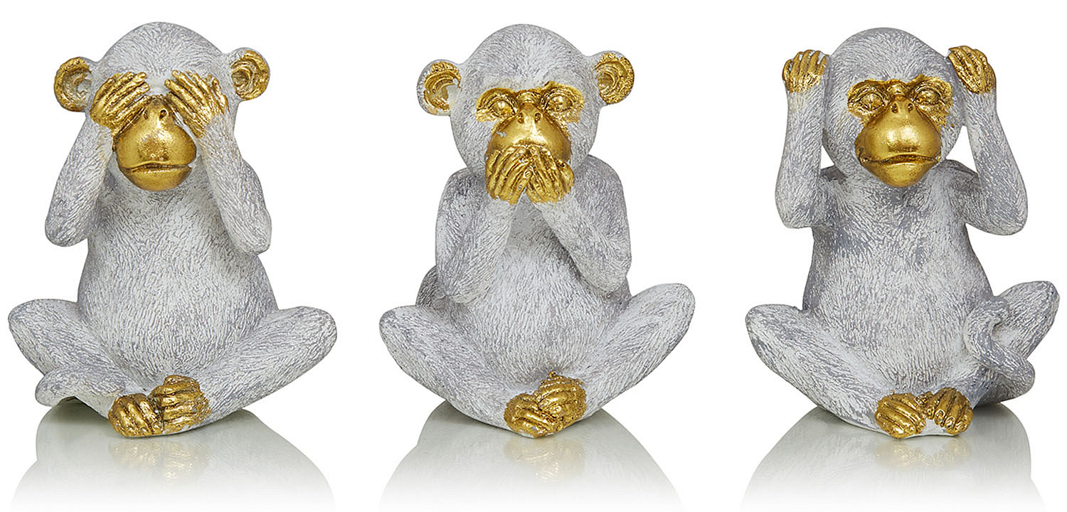 Комплект из 3-х статуэток Three Monkeys Комплект из 3-х статуэток Three Monkeys - Loft-Concept в Твери