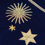 Обои с вышивкой ручной работы Cosmos Original colourway on velvet варинант исполнения - 3 | Loft Concept в Твери