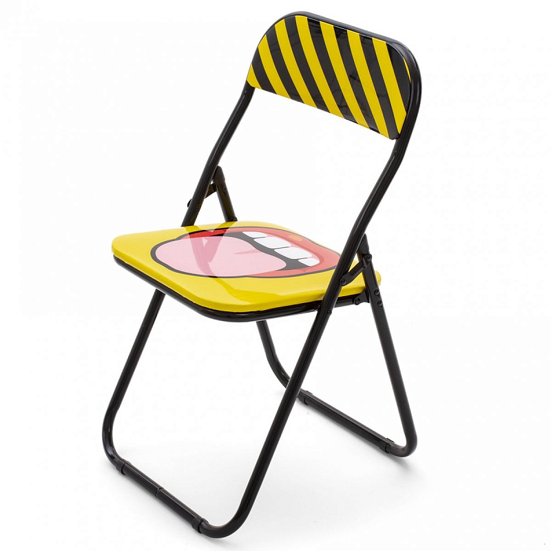 Стул Seletti Folding Chair Tongue Желтый Черный Стул Seletti Folding Chair Tongue Желтый Черный в Твери | Loft Concept
