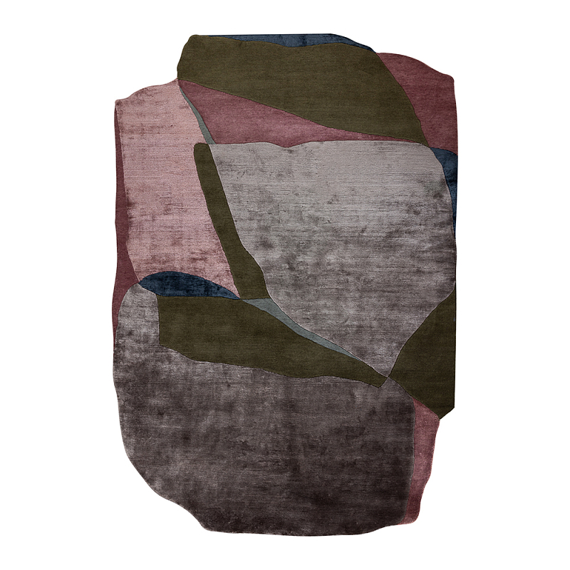 Ковер шелк Manhattan Wool Silk Carpet II Розовый Серый Зеленый в Твери | Loft Concept 