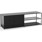 ТВ-тумба из металла с 2-мя дверцами и полками Damian Metal TV Stand варинант исполнения - 2 | Loft Concept в Твери