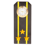 Часы подарочные настольные в виде погона ВМФ из натурального камня Змеевик Military Clock варинант исполнения - 6 | Loft Concept в Твери