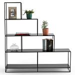 Ступенчатый стеллаж Menzie Steps Metal Rack Black варинант исполнения - 3 | Loft Concept в Твери