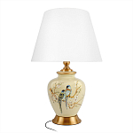 Настольная лампа бежевая с изображением птиц Slip Away варинант исполнения - 1 | Loft Concept в Твери