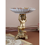 Чаша с цветочным орнаментом на ножке в виде бронзового ангела Eden Garden варинант исполнения - 6 | Loft Concept в Твери