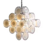 Люстра  с каскадом из круглых декоративных элементов  White Clear Glass Chandelier варинант исполнения - 6 | Loft Concept в Твери