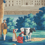 Обои ручная роспись Monuments of Paris Jacquemart on scenic paper варинант исполнения - 1 | Loft Concept в Твери