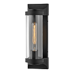 Настенный фонарь в индустриальном стиле с вытянутым цилиндрическим плафоном из прозрачного стекла и черным корпусом Hinkley варинант исполнения - 4 | Loft Concept в Твери