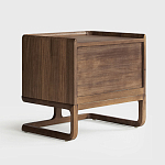 Прикроватный деревянный столик с 2-мя ящиками Moon Walnut Furniture варинант исполнения - 12 | Loft Concept в Твери