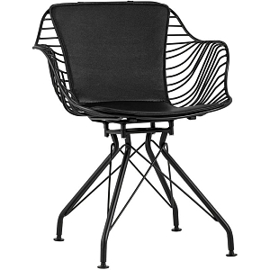 Стул Bertoia с подлокотником Chair Black metal