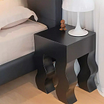 Дизайнерский журнальный стол чёрный с ножками волнистой формы Egopi варинант исполнения - 2 | Loft Concept в Твери