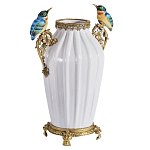 Ваза белого цвета из фарфора с птичкми White Garden варинант исполнения - 2 | Loft Concept в Твери