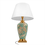 Настольная лампа бирюзовая с цветочным принтом Turquoise Flight варинант исполнения - 3 | Loft Concept в Твери