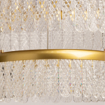 Люстра двухъярусная с золотого цвета и прозрачными подвесками Pettico варинант исполнения - 4 | Loft Concept в Твери