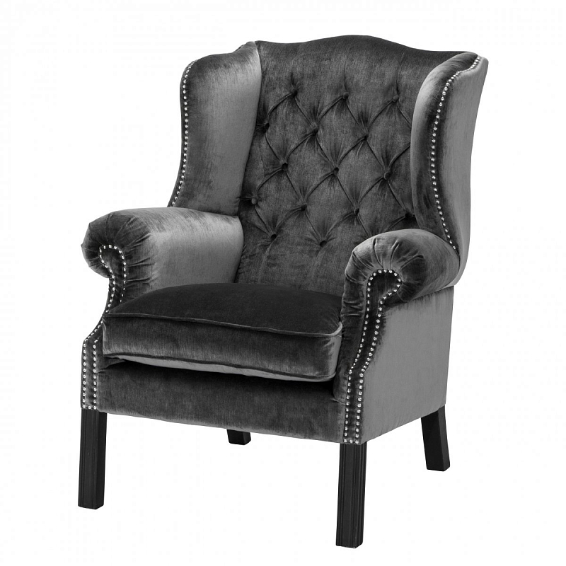 Кресло Eichholtz Chair Bradley Серый Черный Кресло Eichholtz Chair Bradley Серый Черный в Твери | Loft Concept