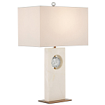 Настольная лампа из мрамора с тканевым прямоугольным абажуром Eternity варинант исполнения - 3 | Loft Concept в Твери