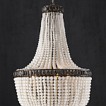 Люстра каплевидной формы декорированная нитями стеклянных бусин молочного цвета Bead threads варинант исполнения - 2 | Loft Concept в Твери