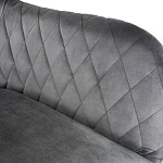 Барный стул со спинкой и подлокотниками на 4-х металлических ножках Douglas Rhombus Серый Велюр варинант исполнения - 4 | Loft Concept в Твери