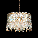 Люстра круглая с хрустальными подвесками на золотистом каркасе Roul Crystal Light варинант исполнения - 6 | Loft Concept в Твери