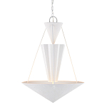 Люстра светодиодная белая геометрической формы с рифленым плафоном White Geometric Lamps варинант исполнения - 1 | Loft Concept в Твери