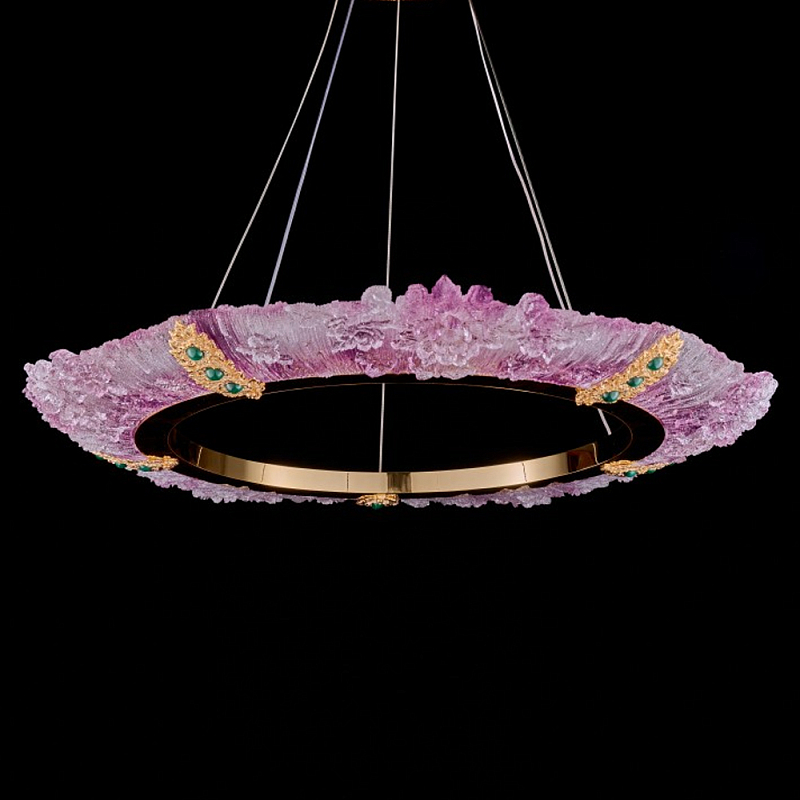 Люстра в форме кольца розовая Warm Pink Light Золотой Розовый в Твери | Loft Concept 