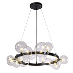 Люстра круглая подвесная с 15-ю прозрачными шарообразными плафонами из стекла Iona chandelier варинант исполнения - 8 | Loft Concept в Твери