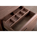 Прикроватный столик деревянный с 2-мя ящиками Moon Walnut Furniture варинант исполнения - 3 | Loft Concept в Твери