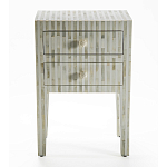 Тумбочка прикроватная White Pearl BEDSIDE CABINET 2 DRAWER варинант исполнения - 1 | Loft Concept в Твери