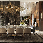 Подвесная люстра в виде ветвей деревьев золотого цвета с прозрачными подвесками-каплями 10 и 14 ламп Droplet Chandelier варинант исполнения - 7 | Loft Concept в Твери