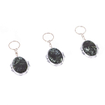 Зеркало брелок карманное двухстороннее из натурального камня Серафинит Stone Mirrors варинант исполнения - 4 | Loft Concept в Твери