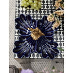 Менажница темно-синяя фарфоровая с бронзовой фигуркой ангела Eden Garden варинант исполнения - 3 | Loft Concept в Твери