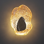 Бра с волнообразным стеклянным плафоном и вставкой из мрамора Liquid Stone варинант исполнения - 9 | Loft Concept в Твери