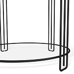 Стол журнальный круглый со столешницей из стекла Gold and Black Marble варинант исполнения - 4 | Loft Concept в Твери