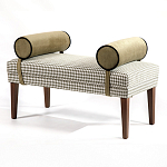 Банкетка Banquette PIED DE POULE с принтом гусиная лапка и бежевыми подлокотниками  варинант исполнения - 2 | Loft Concept в Твери