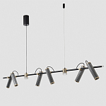 Люстра с 8-ю цилиндрическими плафонами на магнитном креплении и черным металлическим основанием Bronze Concert варинант исполнения - 2 | Loft Concept в Твери