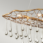 Люстра подвесная золотого цвета с металлическим сетчатым основанием и стеклянными каплевидными подвесками Hinkley варинант исполнения - 10 | Loft Concept в Твери