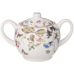 Чайный сервиз из фарфора белый с рисунком цветов на 6 персон 14 предметов Garden Whisper Porcelain Set  варинант исполнения - 3 | Loft Concept в Твери