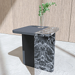 Slice журнальный столик из мрамора и массива дуба варинант исполнения - 1 | Loft Concept в Твери