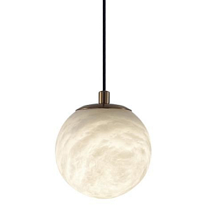 Подвесной светильник с шарообразным плафоном из белого алебастра Cryptocrystalline Stone