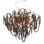 Люстра подвесная с объемной композицией из скрученных лент и металлических цепочек Atlantis Chain варинант исполнения - 1 | Loft Concept в Твери